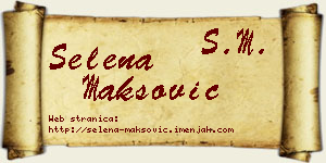 Selena Maksović vizit kartica